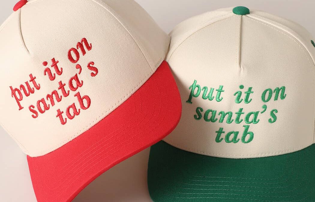 Put It On Santa’s Tab Text Embroidery Baseball Cap