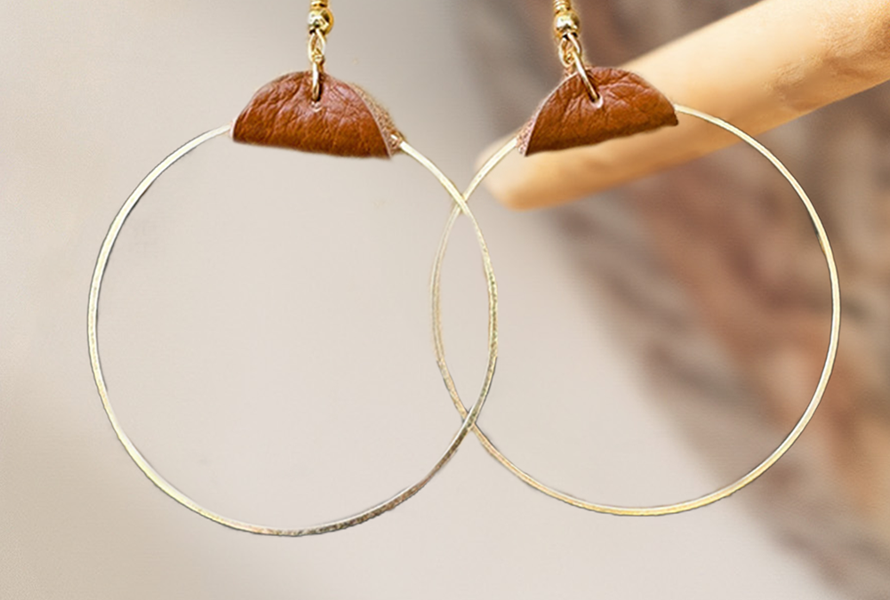 LDC PU Leather Hoop Earrings