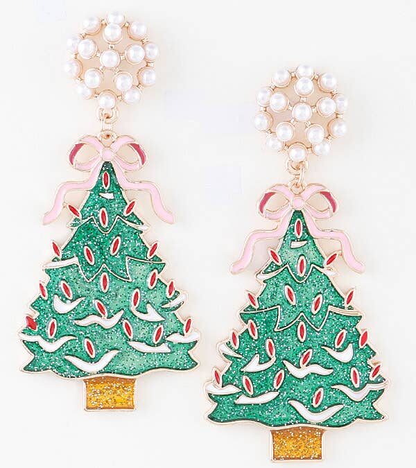 Glitter Christmas Tree Earrings ER20001GGR